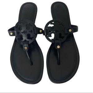 Tory Burch Miller sandals matte black leather